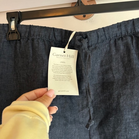 Garnet Hill Linen Skirt XL Elastic Waist Drawstring Pockets Casual - Picture 3 of 6